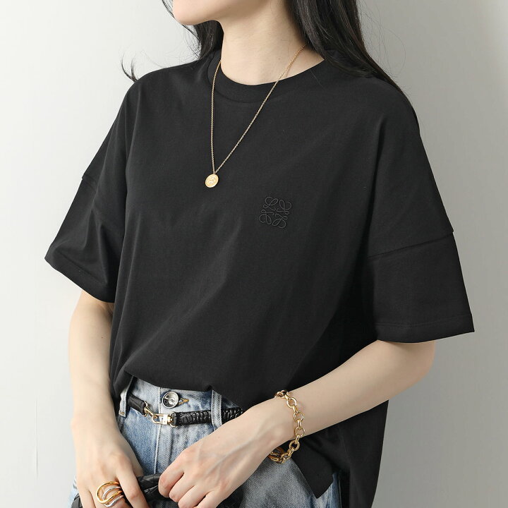 LOEWE ロエベ Tシャツ ブラック M アナグラム オーバーサイズ 刺繍 by  