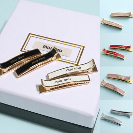 MIUMIU ミュウミュウ ヘアクリップ 5JF136 2F6T レディース 2点セット ヘアピン メタル ロゴ ヘアアクセサリー カラー6色【dc_kikaku】