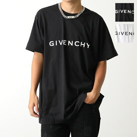 GIVENCHY ジバンシィ Tシャツ BM716N3YAC メンズ 半袖 カットソー ロゴT コットン クルーネック オーバーサイズ 4Gエンブレム カラー2色