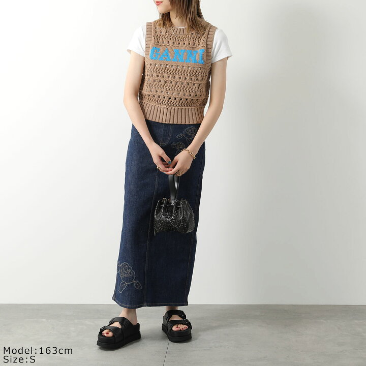 楽天市場】GANNI ガニー ニットベスト Cotton Rope Short Vest K2211 