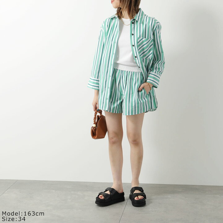 楽天市場】GANNI ガニー 長袖 シャツ Stripe Cotton Shirt F9022 6475 