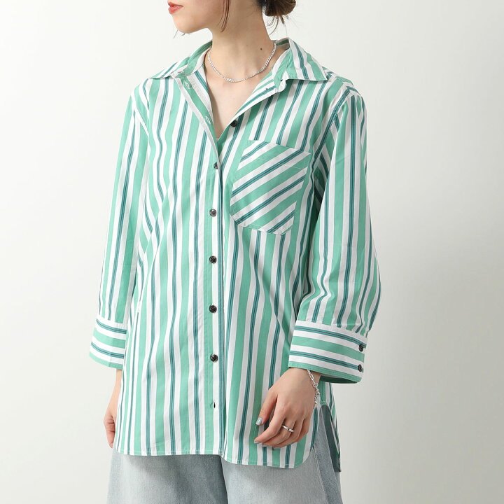 楽天市場】GANNI ガニー 長袖 シャツ Stripe Cotton Shirt F9022 6475 
