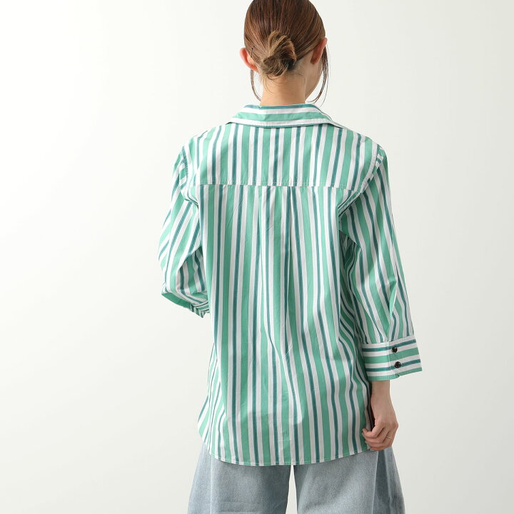 楽天市場】GANNI ガニー 長袖 シャツ Stripe Cotton Shirt F9022 6475 