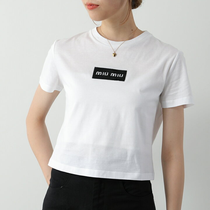 楽天市場】MIUMIU ミュウミュウ Tシャツ MJN495 14AT レディース ロゴT 