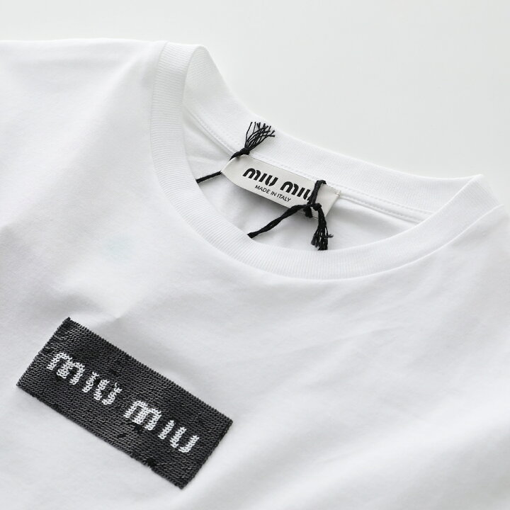 楽天市場】MIUMIU ミュウミュウ Tシャツ MJN495 14AT レディース ロゴT 