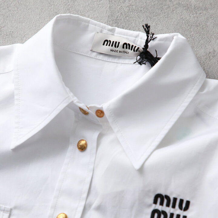 楽天市場】MIUMIU ミュウミュウ ポプリンシャツ MK1829 10RG 
