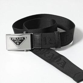 【最大2万円OFFクーポン対象・12/13～15限定】PRADA プラダ ベルト 2CN085 2DKF メンズ ロゴ ジャガード トライアングルロゴ ナイロン F0002/NERO