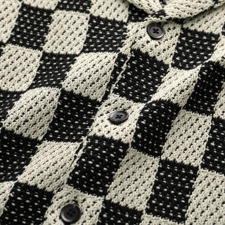楽天市場】ASKYURSELF アスクユアセルフ シャツ CHECKERED CROCHET  