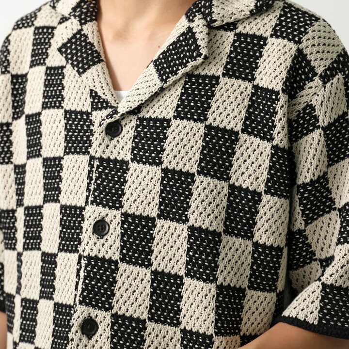 楽天市場】ASKYURSELF アスクユアセルフ シャツ CHECKERED CROCHET  