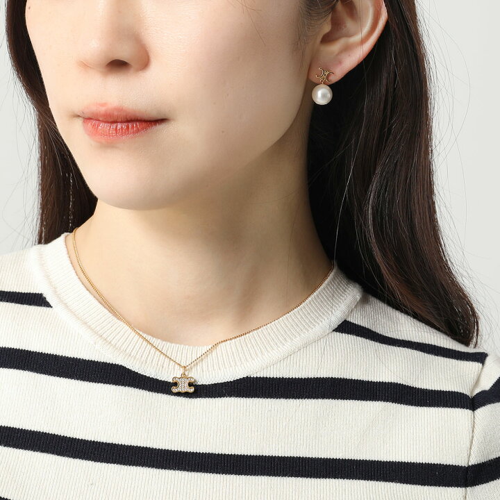 楽天市場】CELINE セリーヌ ピアス PERLS EARRINGS 460TZ6BPE.01GI 