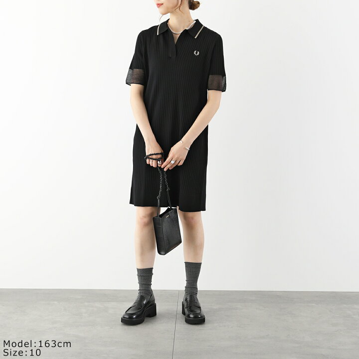 楽天市場】FRED PERRY フレッドペリー ワンピース SHEER TRIM KNITTED