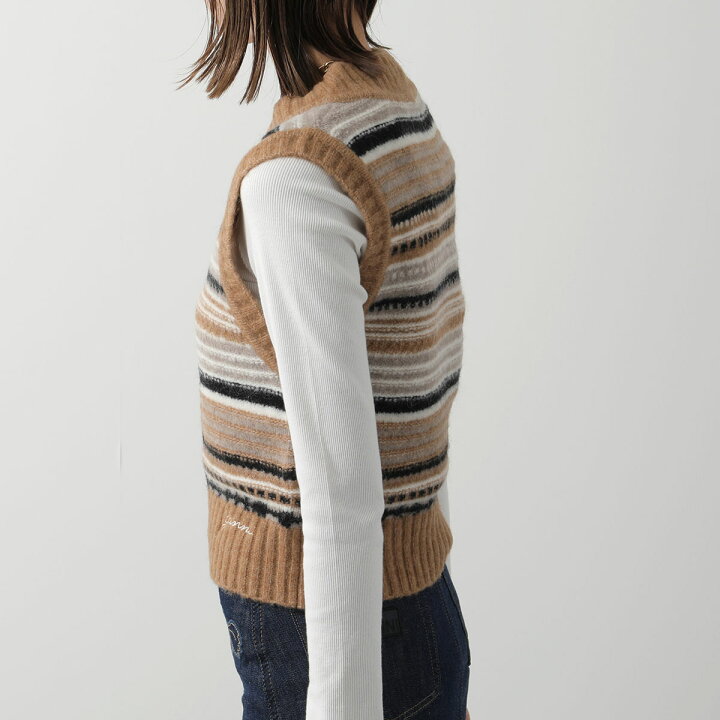 楽天市場】GANNI ガニー ニットベスト Soft Wool Stripe Vest K2236 