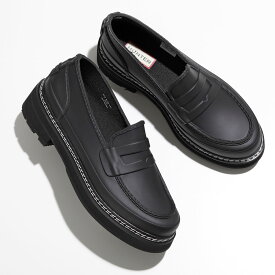 HUNTER ハンター レインローファー WOMEN REF STITCH PENNY LOAFER WFF1089RMA レディース レインシューズ 防水 ラバー ロゴ 靴 BLACK