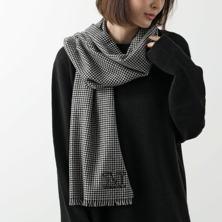 新品】MAXMARA マックスマーラ 黒ブラック カシミヤ ストール マフラー 