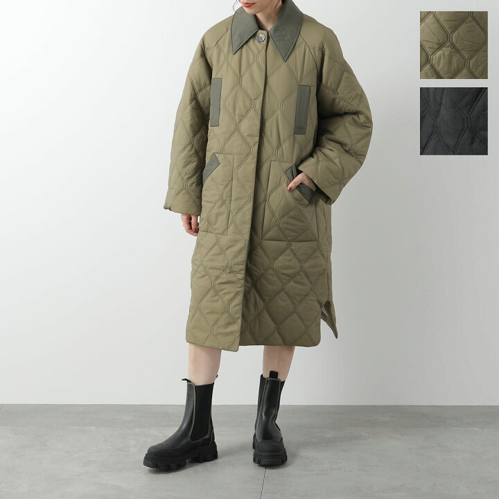 楽天市場】GANNI ガニー キルティングコート Quilt Raglan Midi Coat 