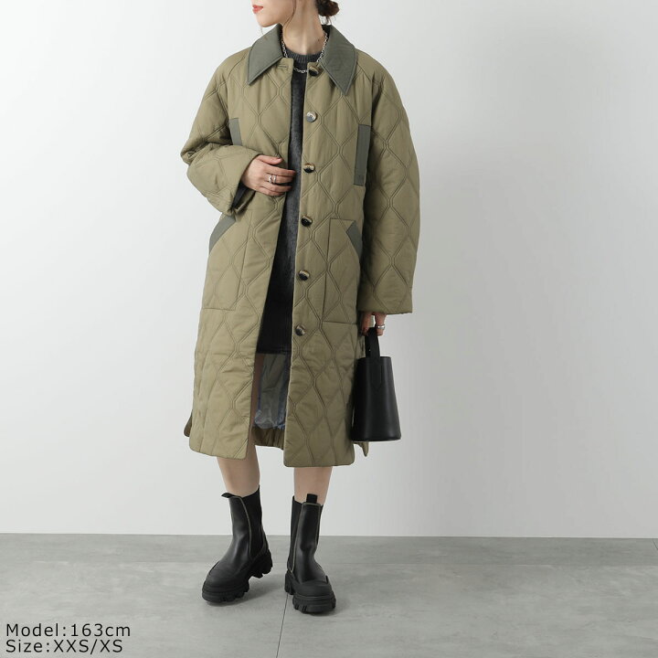 楽天市場】GANNI ガニー キルティングコート Quilt Raglan Midi 
