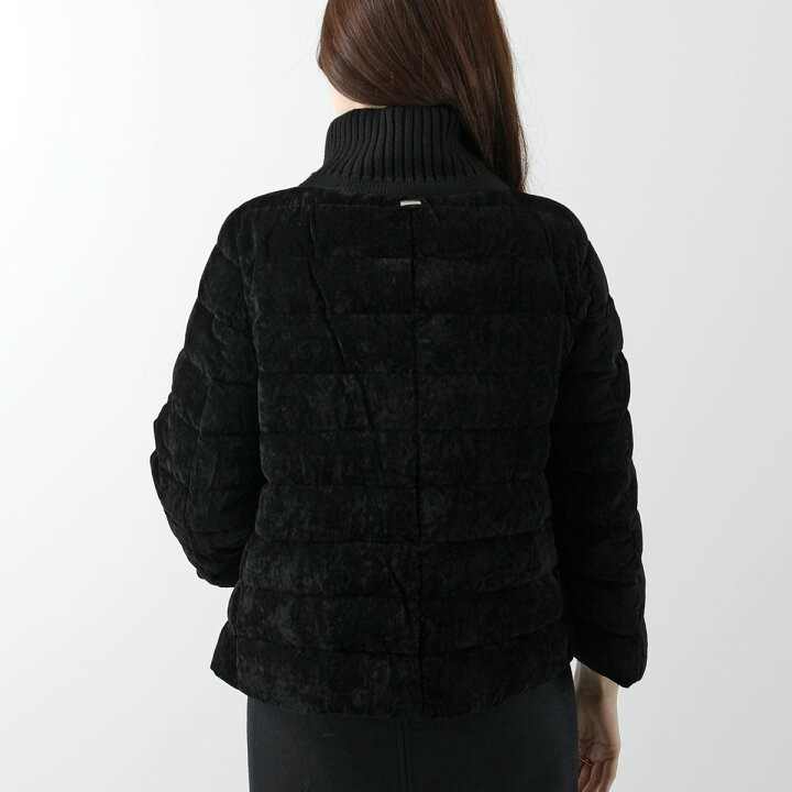 極美品☆HERNO｜24AW ハイネック コーデュロイ ショートダウン 黒 38