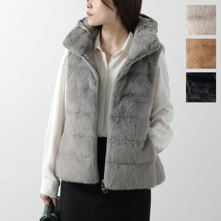 HERNO / ヘルノ | LAV JAP ファー付き よれよれ ダウンベスト | 42  