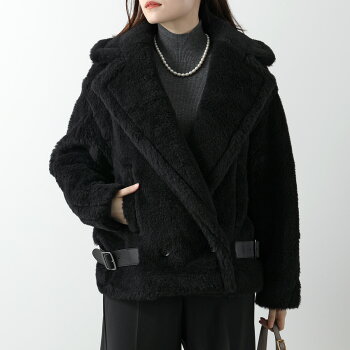 MAX MARA マックスマーラ テディジャケット RADICE ラディーチェ レディース テディベア バイカー ショートコート アルパカ ウール シルク ファー ボア 008【po_fivee】