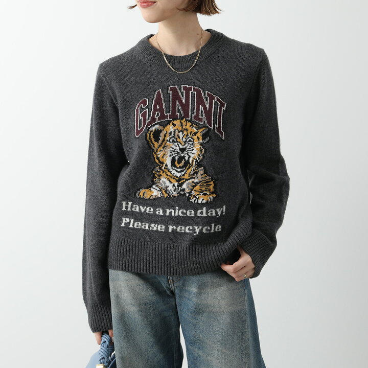 楽天市場】GANNI ガニー ニット Graphic Wool Mix Cherry Tiger 