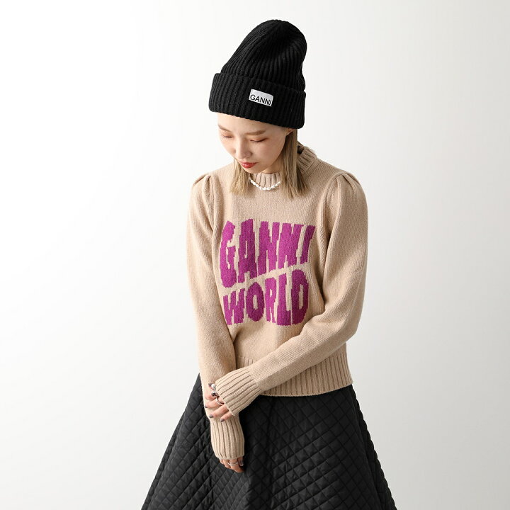 楽天市場】GANNI ガニー ニット帽 Structured Rib Beanie A4429 A6051  