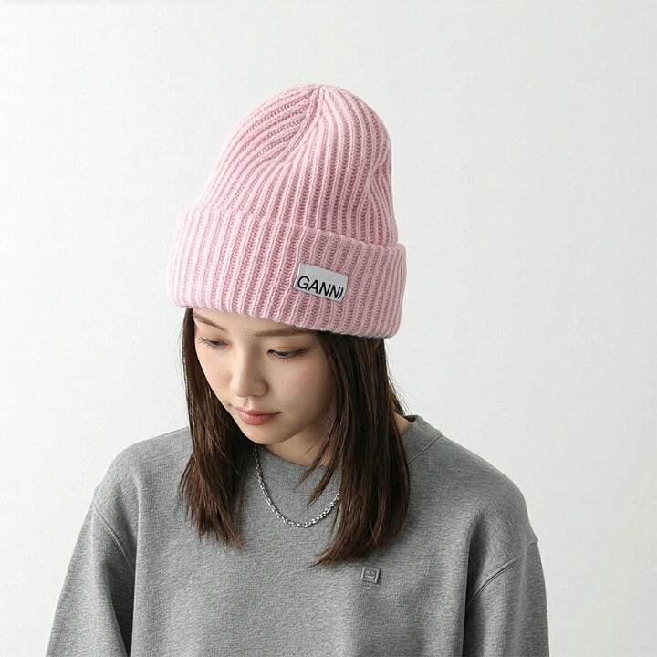 楽天市場】GANNI ガニー ニット帽 Structured Rib Beanie A4429 A6051 