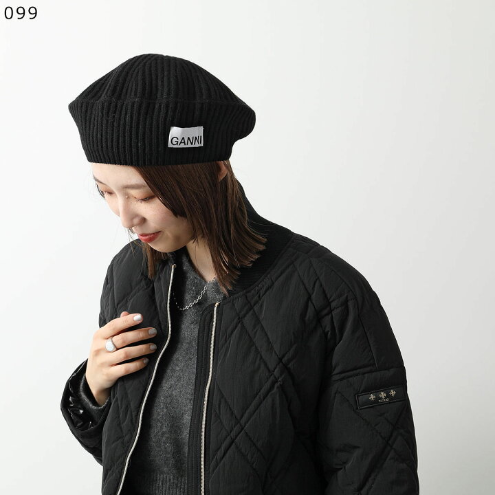 楽天市場】 GANNI ガニー ベレー帽 Structured Rib Beret A4430 A6055 