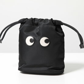 ANYA HINDMARCH アニヤハインドマーチ 巾着バッグ DRAWSTRING POUCH EYES ドローストリング ポーチ アイズ 152983 193566 レディース ナイロン ポーチバッグ 鞄 BLACK【dc_kikaku】