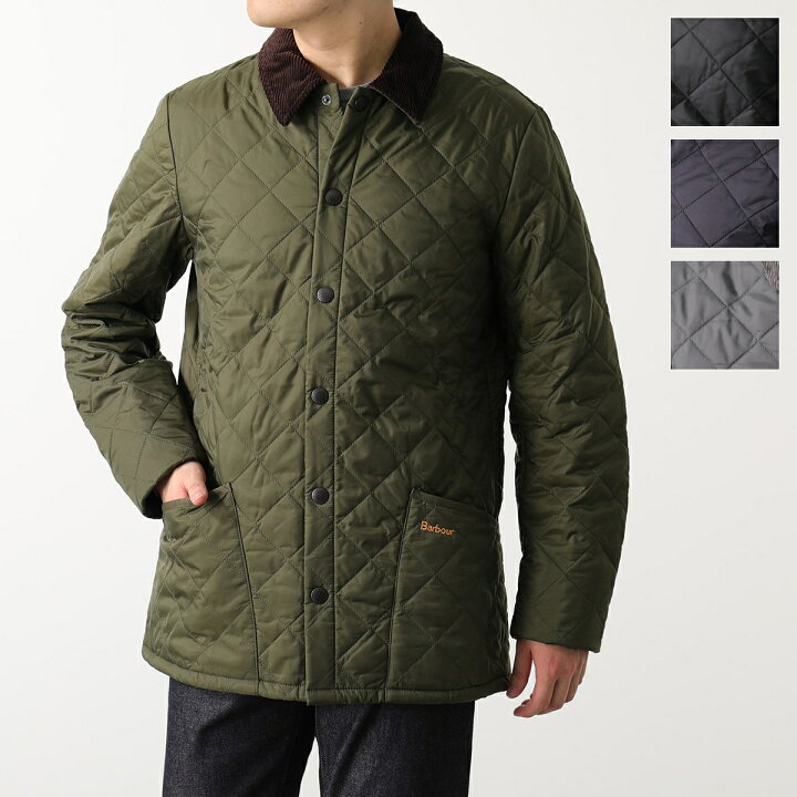 バブアー Barbour カーキ キルティングジャケット 裏地チェック 40 