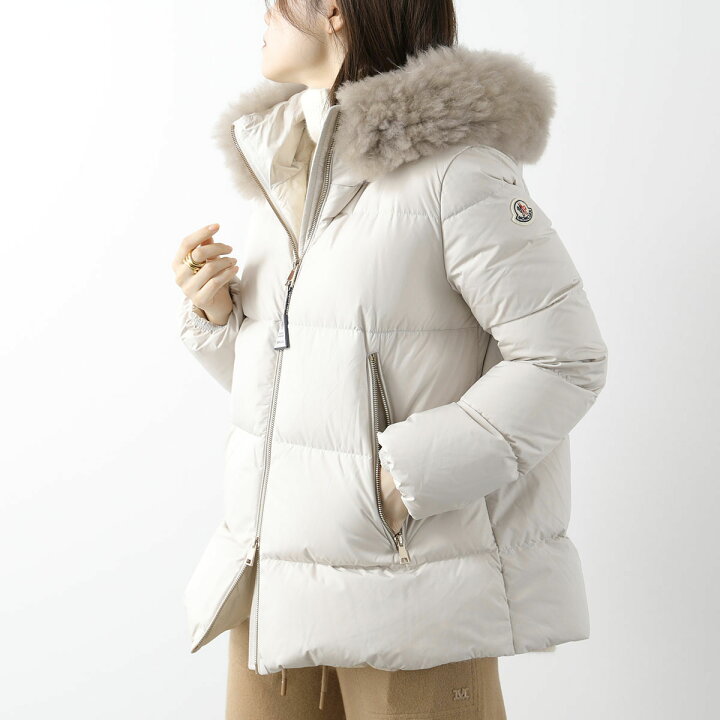本物 0サイズ MONCLER MARQUE ファー フード ダウン ジャケット 