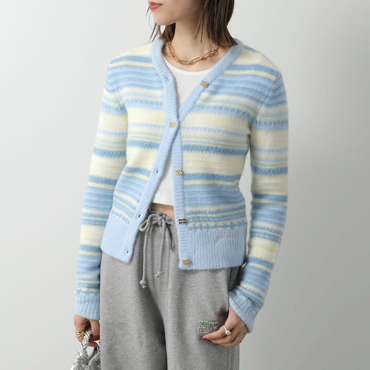 楽天市場】GANNI ガニー カーディガン Soft Wool Stripe Cardigan 