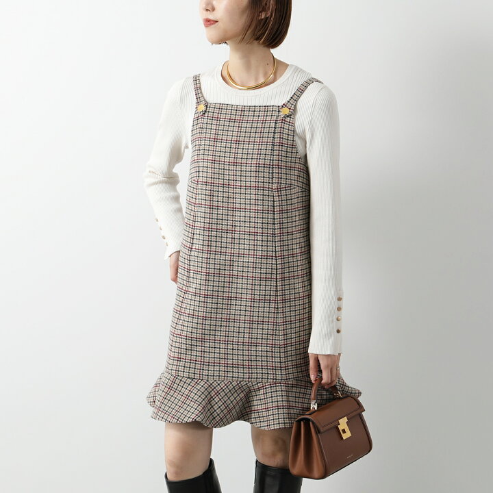 楽天市場】GANNI ガニー ワンピース Check Wool Mix Mini Dress F9695 