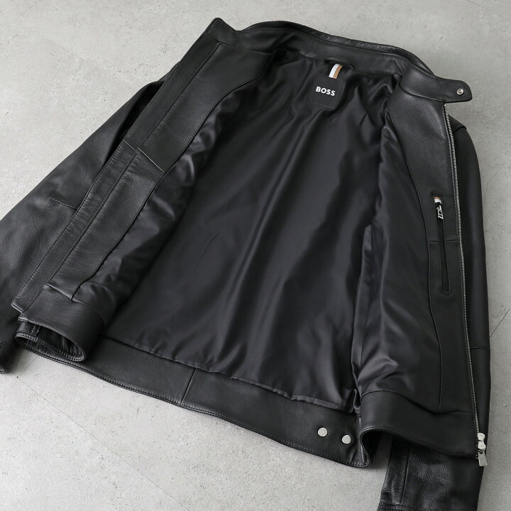 未使用品 ヒューゴボス HUGO BOSS タグ付き ライダースジャケット 