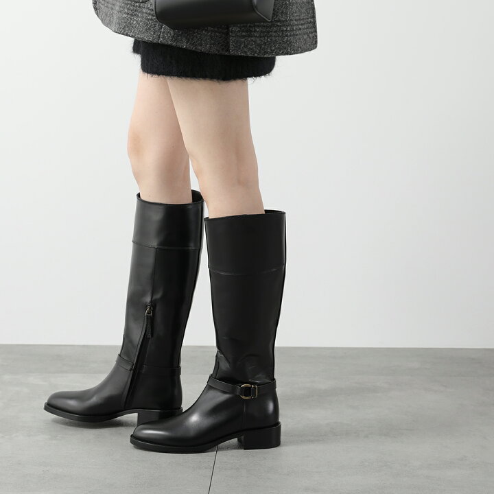 SARTORE (35) サルトル スエード 切替 ジョッキー ロングブーツ 黒  