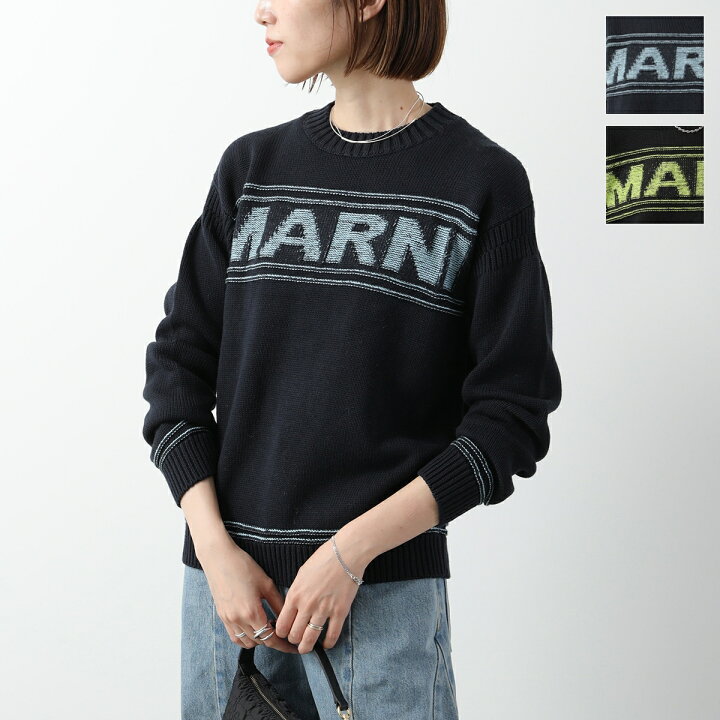 MARNI】ロゴ刺繍 コットン ケーブルニット セーター 40