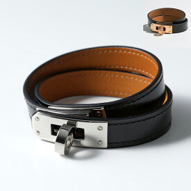 HERMES エルメス ブレスレット KELLY DOUBLE TOUR ケリードゥブルトゥール 063438CK 068438CD レディース ボックスカーフ レザー ダブルラップ ロゴ刻印 カラー2色