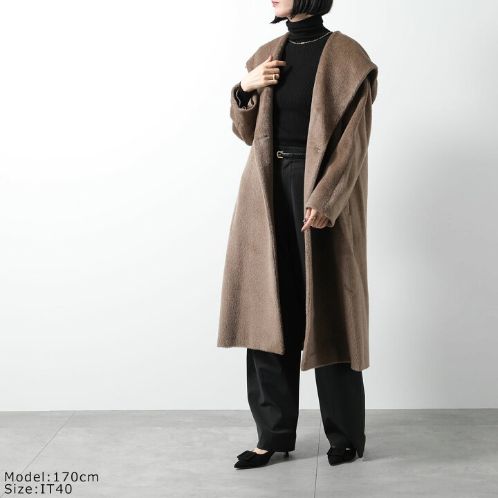 極上の逸品！MAX MARA アルパカ混 ロング ガウンコート 42 XL相当  