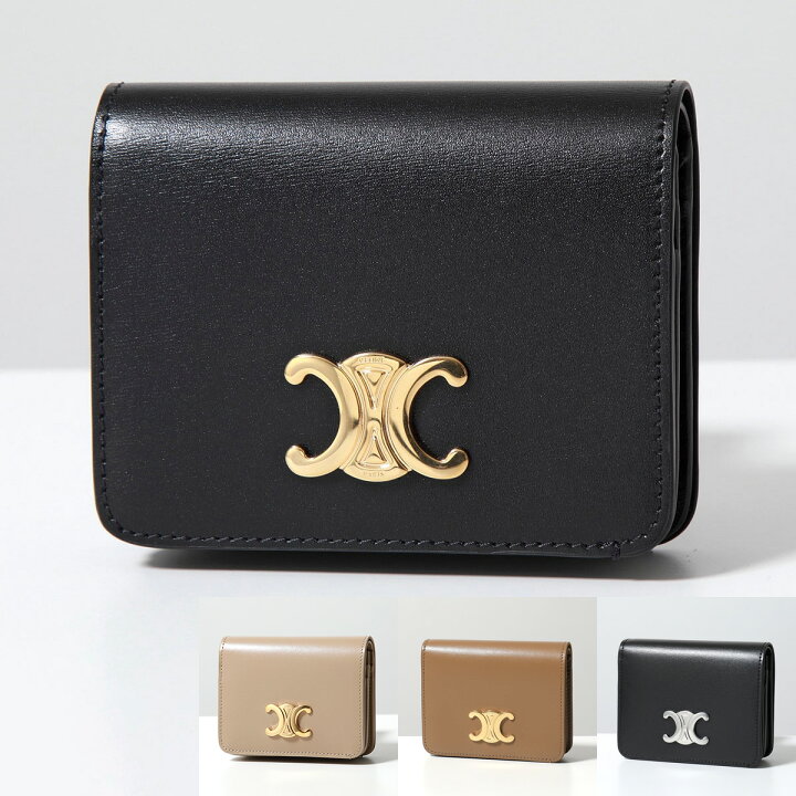 楽天市場】CELINE セリーヌ 二つ折り財布 TRIOMPHE COMPACT WALLET 