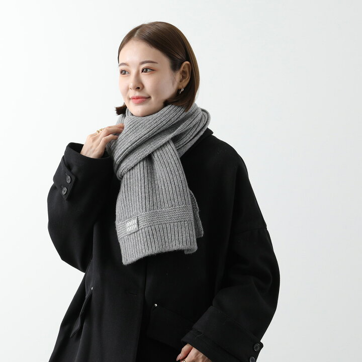 美品 MIU MIU モヘヤ混 ニット マフラー ストール（楽天市場】ミュウ  