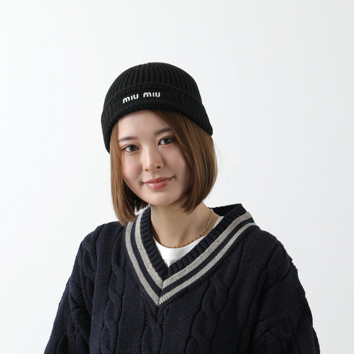楽天市場】MIUMIU ミュウミュウ ニット帽 5HC375 2CSF レディース 