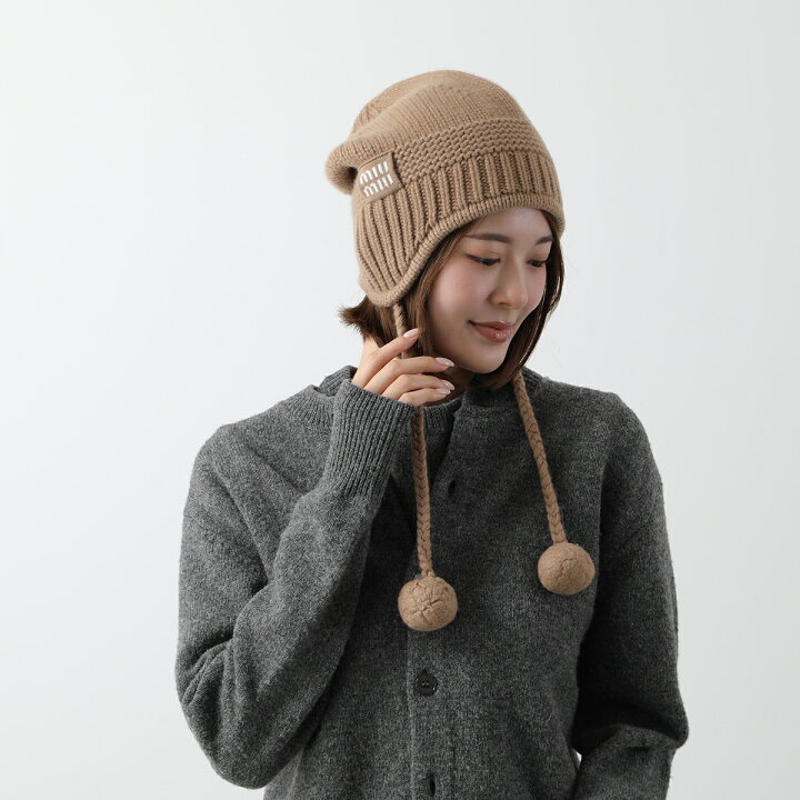 楽天市場】MIUMIU ミュウミュウ ニット帽 5HC324 2F8S レディース  