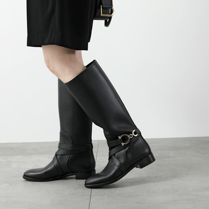 楽天市場】FERRAGAMO フェラガモ ロングブーツ SARAH サラ 726392  