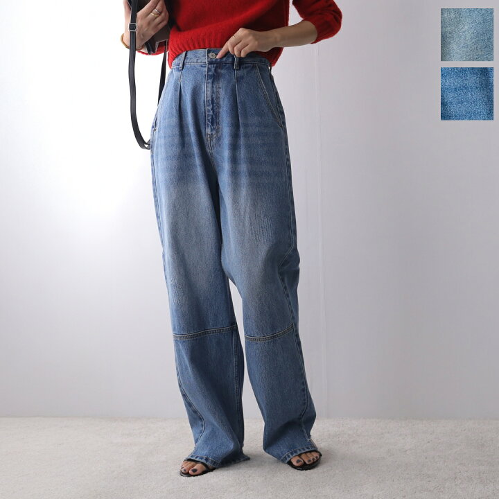 楽天市場】YENN イエン デニムパンツ HIGH RISE TUCK WIDE PANTS Y222 