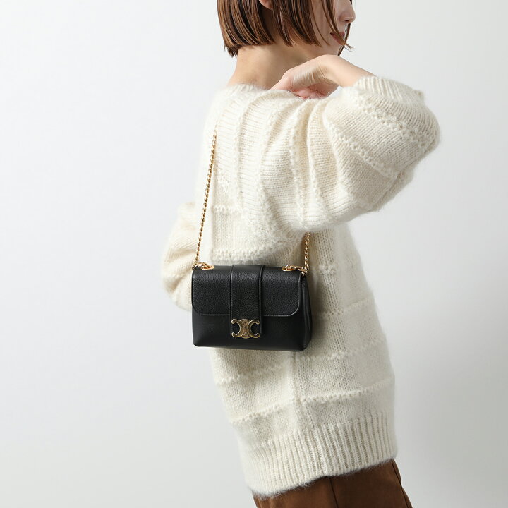 楽天市場】CELINE セリーヌ ショルダーバッグ MINI VICTOIRE ミニ セリーヌ チェーンショルダーバッグ トリオンフ ヴィクトワール カーフレザー