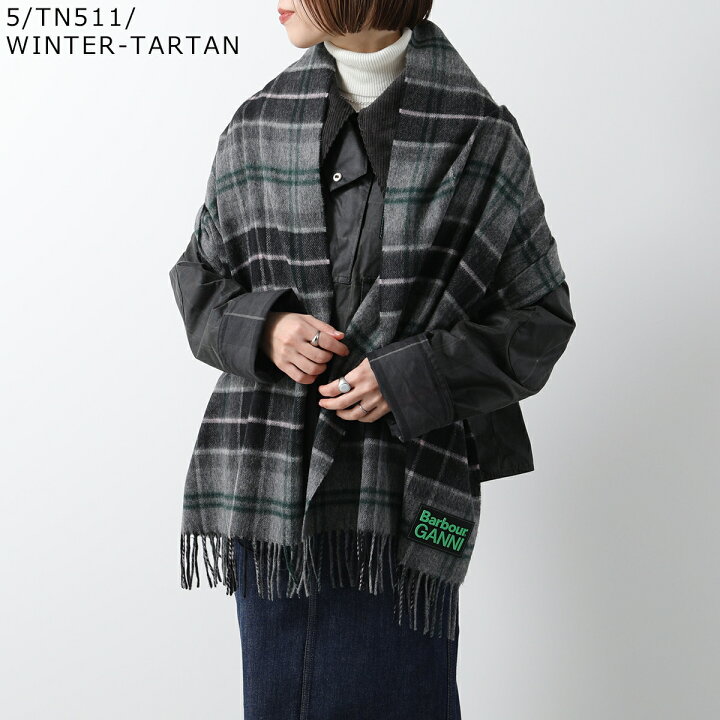 楽天市場】Barbour × GANNI バブアー ガニー コラボ マフラー LSC0455  