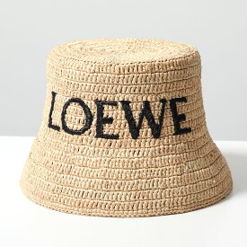 LOEWE ロエベ バケットハット BUCKET HAT RAFFIA LOGO ラフィア K820HB1XA4 レディース ロゴ刺繍 麦わら帽子 2123