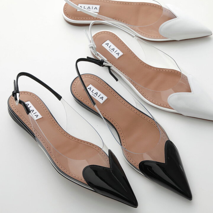 楽天市場】ALAIA アライア パンプス FLAT SLINGBACKS AA3E047CK150 