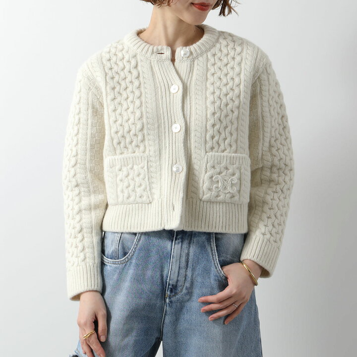 楽天市場】CELINE セリーヌ カーディガン RRV09U0117.01OW レディース  