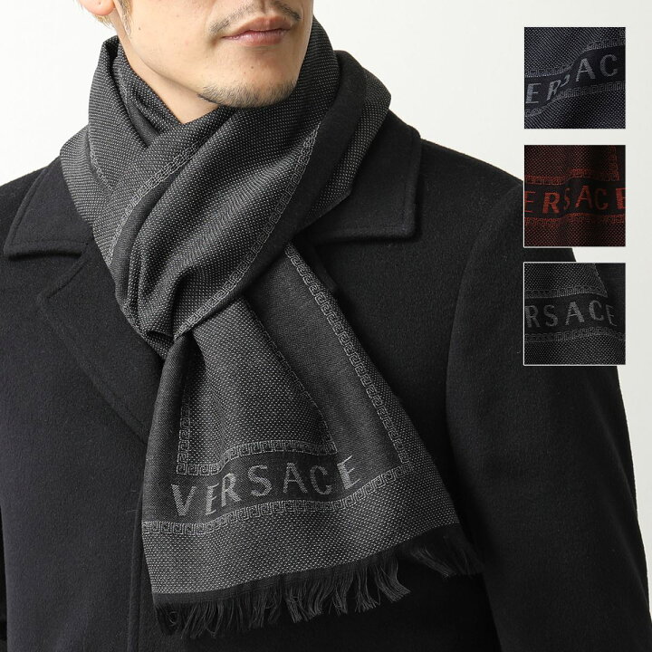 楽天市場 Versace ヴェルサーチ Sc44mlb1129 カラー3色 マフラー フリンジ ストール ロゴ メンズ インポートセレクト Musee