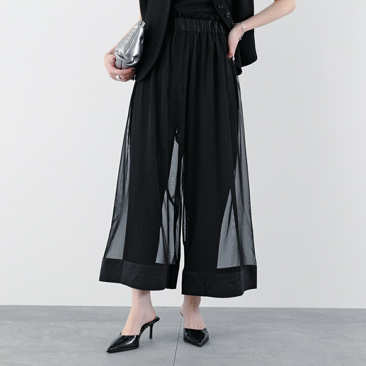 楽天市場】UN-SOPHIE アンソフィー ワイドパンツ TULLE WIDE PANTS 